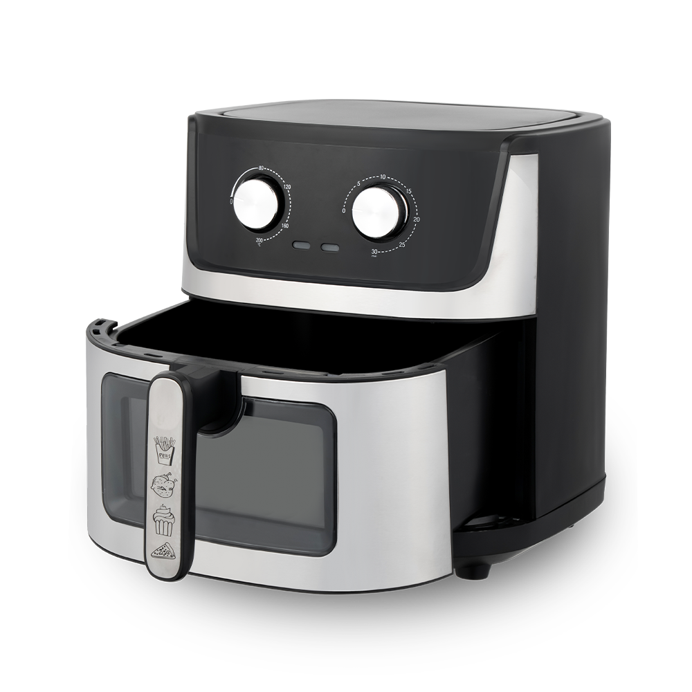 Fritadeira de ar visível de grande capacidade com controle rotativo