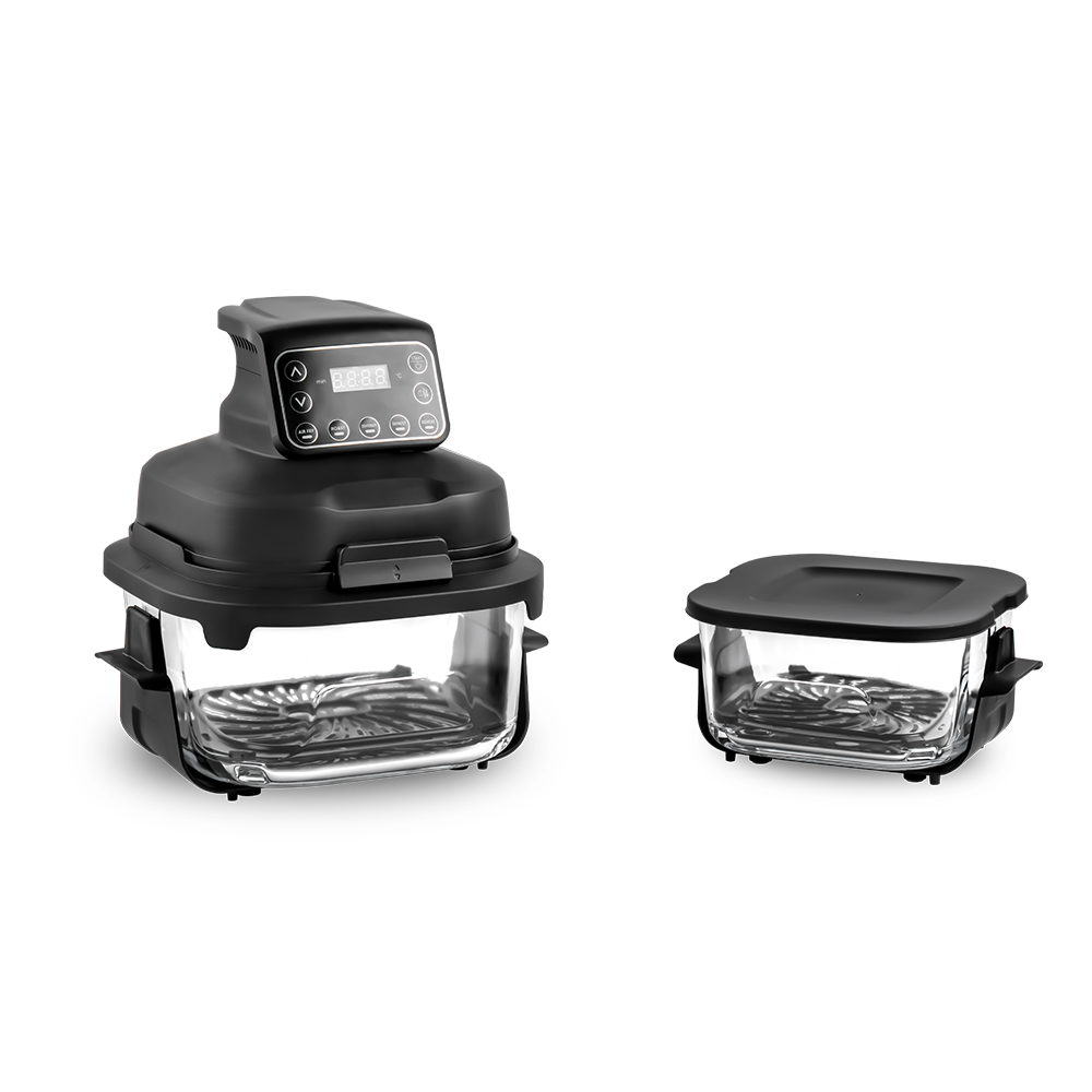 Fritadeira de ar minimalista com botão de pressão