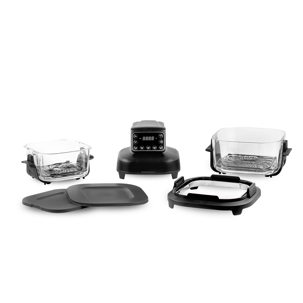 Fritadeira de ar minimalista com botão de pressão